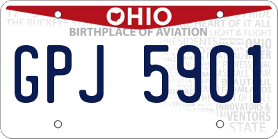 OH license plate GPJ5901