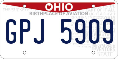 OH license plate GPJ5909