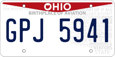 OH license plate GPJ5941