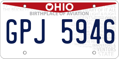 OH license plate GPJ5946