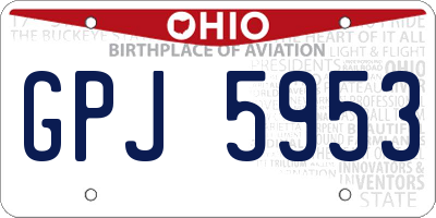 OH license plate GPJ5953