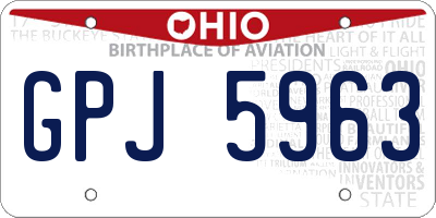 OH license plate GPJ5963