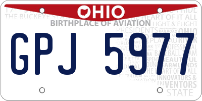 OH license plate GPJ5977