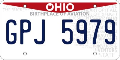 OH license plate GPJ5979
