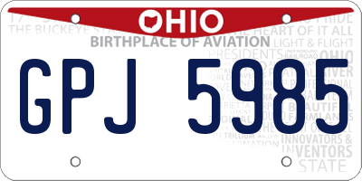 OH license plate GPJ5985