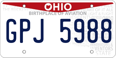 OH license plate GPJ5988