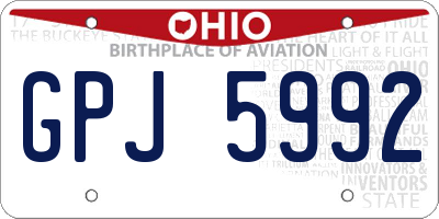 OH license plate GPJ5992