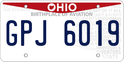 OH license plate GPJ6019
