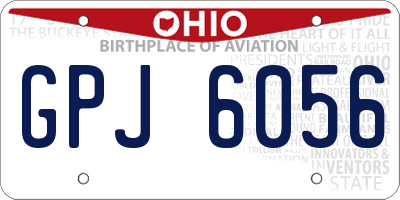 OH license plate GPJ6056