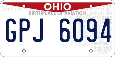 OH license plate GPJ6094