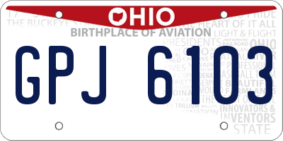 OH license plate GPJ6103