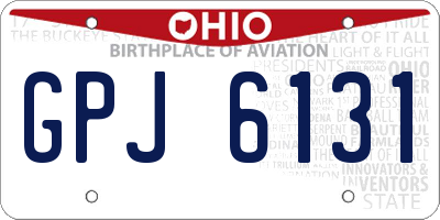 OH license plate GPJ6131