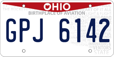 OH license plate GPJ6142
