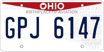 OH license plate GPJ6147