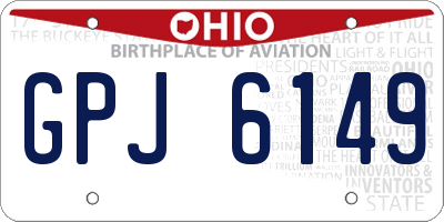 OH license plate GPJ6149