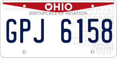 OH license plate GPJ6158