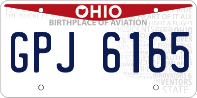 OH license plate GPJ6165
