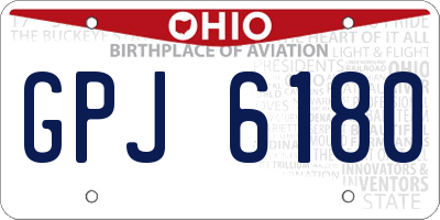 OH license plate GPJ6180