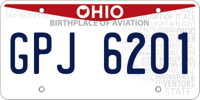 OH license plate GPJ6201