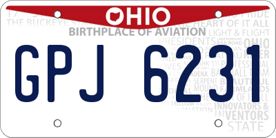 OH license plate GPJ6231