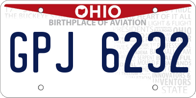 OH license plate GPJ6232