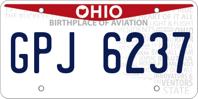 OH license plate GPJ6237