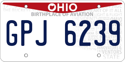 OH license plate GPJ6239
