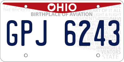 OH license plate GPJ6243