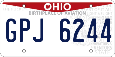 OH license plate GPJ6244