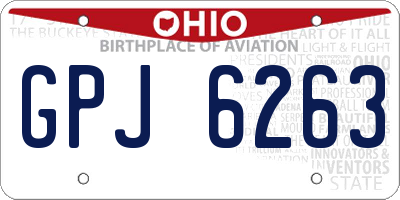 OH license plate GPJ6263