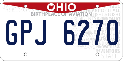 OH license plate GPJ6270