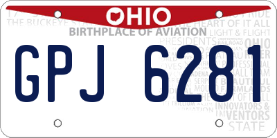 OH license plate GPJ6281