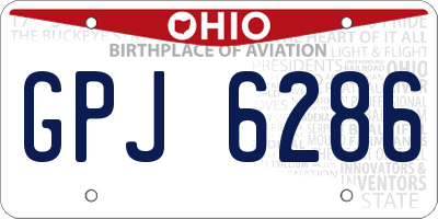 OH license plate GPJ6286