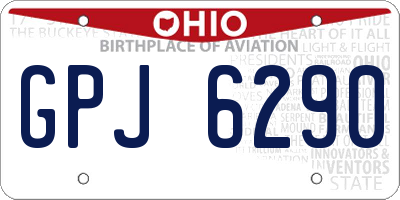 OH license plate GPJ6290