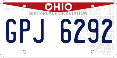OH license plate GPJ6292