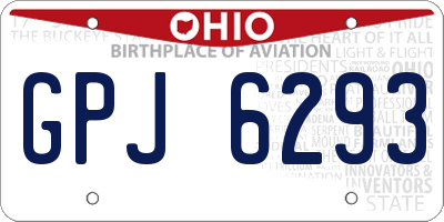 OH license plate GPJ6293