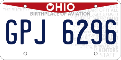 OH license plate GPJ6296
