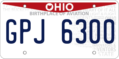 OH license plate GPJ6300