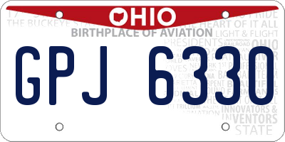 OH license plate GPJ6330
