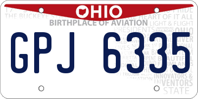 OH license plate GPJ6335