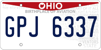 OH license plate GPJ6337