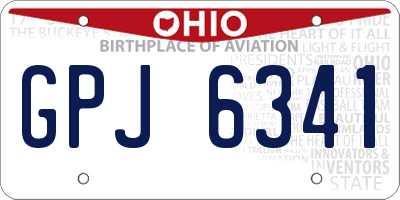 OH license plate GPJ6341