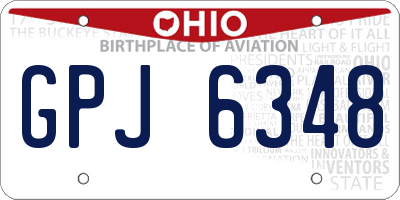OH license plate GPJ6348