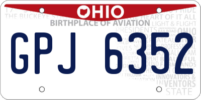 OH license plate GPJ6352