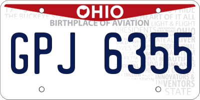 OH license plate GPJ6355