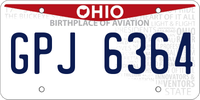 OH license plate GPJ6364
