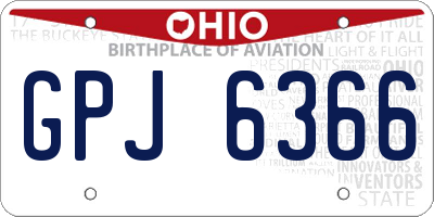 OH license plate GPJ6366