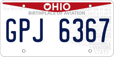 OH license plate GPJ6367