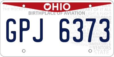 OH license plate GPJ6373