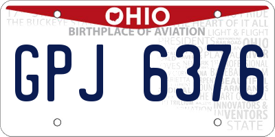 OH license plate GPJ6376